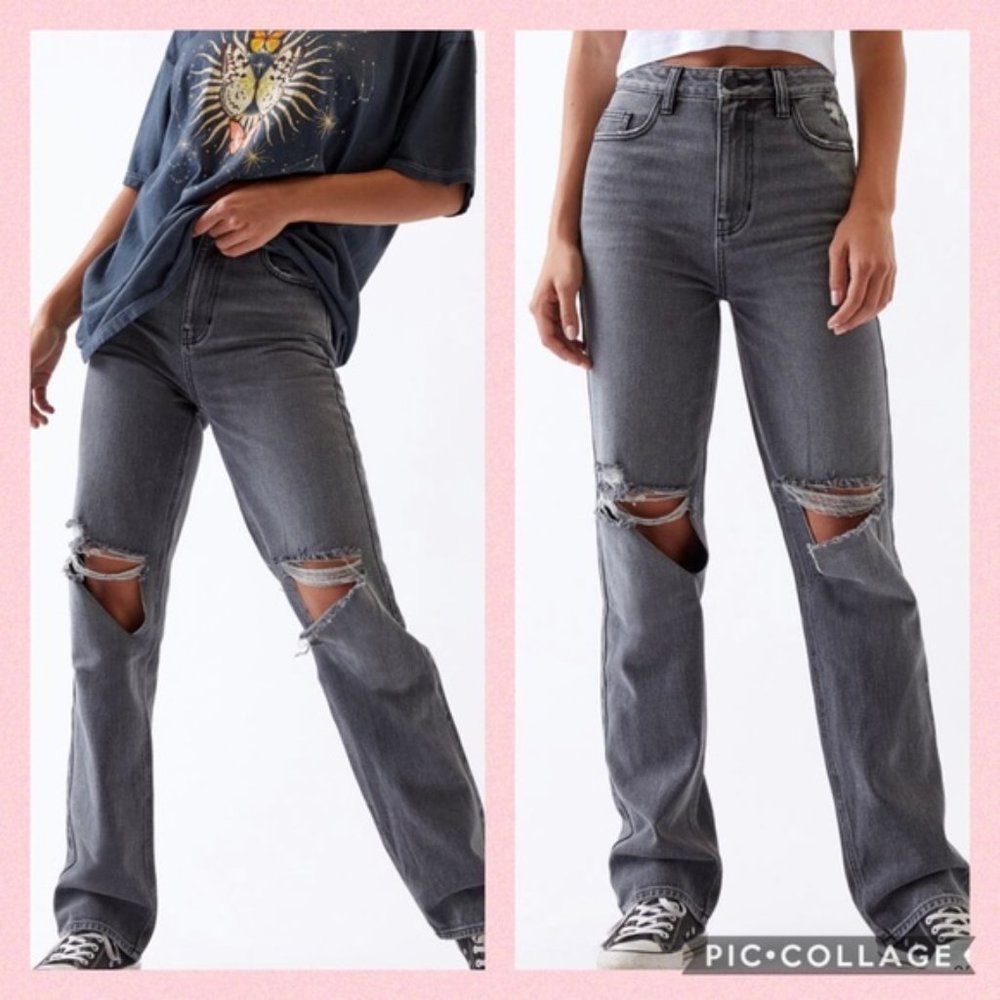 Pacsun Washed Black Ripped '90s Boyfriend Distressed Baggy Jeans